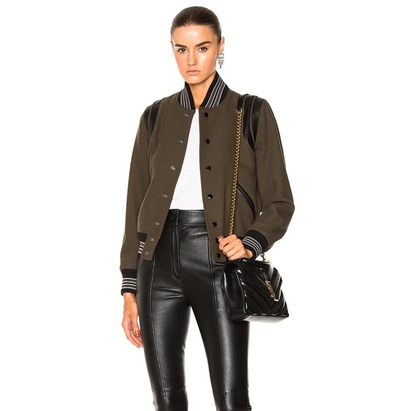 SAINT LAURENT TEDDY VARSITY BOMBER JACKET - Picture 6 of 7